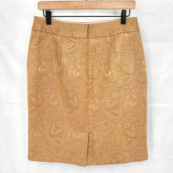 Banana Republic Tan Mosaic Pencil Skirt Size 10 - Picture 3 of 5